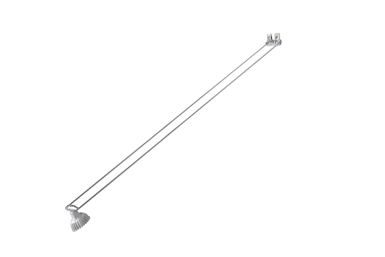 STAS multirail armatuur classic in chroom en wit, beschikbaar in 50 en 70 cm lengtes.
