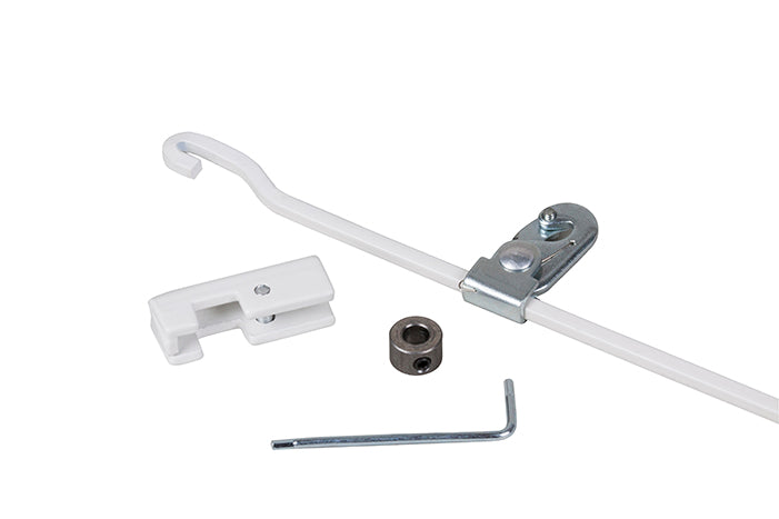 Belastbaar tot 40kg: j-rail max security stang + haak en cap, ideaal voor het ophangen van zware items.