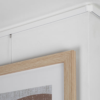 STAS minirail + installatie kit: de smalste ophangrail ter wereld, ideaal voor flexibele wanddecoratie.