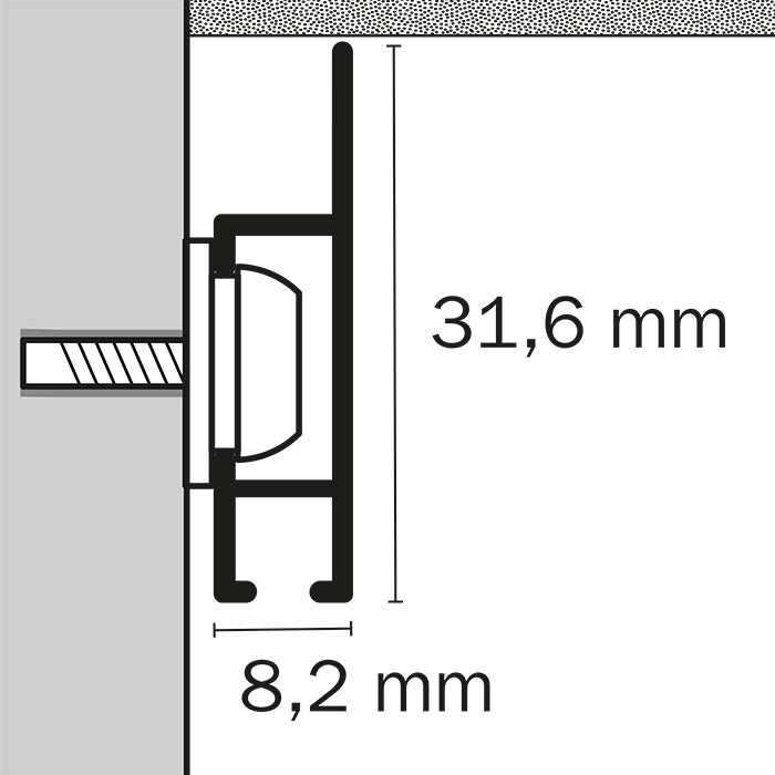 STAS cliprail max + installatie kit biedt een naadloze overgang tussen elk plafond.