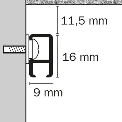 STAS minirail + installatie kit: overschilderbaar in de kleur van je wand of plafond voor een perfecte match.