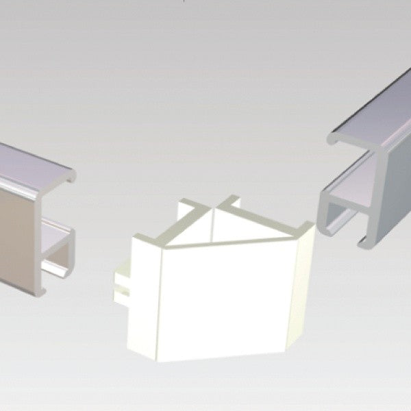 STAS minirail combicap, perfect voor hoeken en eindpunten in uw ophangsysteem.