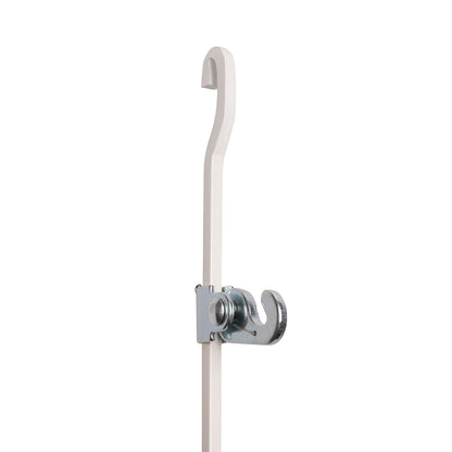 Belastbaar tot 40 kg: j-rail max stang + haak, verkrijgbaar in wit en aluminium.