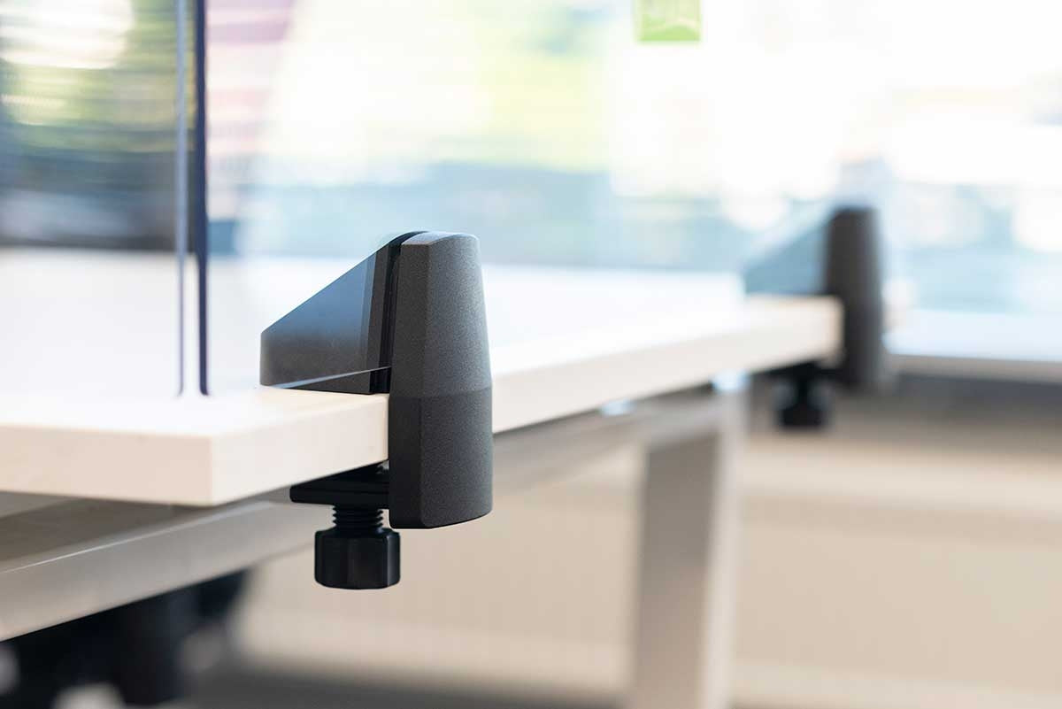 STAS bureauklem eindstuk, monteerbare klem voor schermen tot 28mm, perfect voor verstelbare bureaus.