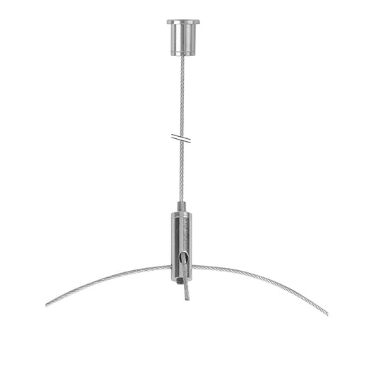 STAS ophangset met 2 veiligheidshaken en plafondbevestiging voor veilig ophangen van verlichting en objecten.