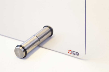 STAS RVS voetjes voor plexiglas scherm (set van 2 stuks) voor een stevige bevestiging in uw railsysteem.