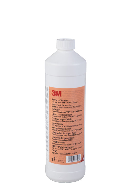 Flacon 3M VHB cleaner/ontvetter 1 liter, ideaal voor acryl, dibond en plexiglas, zorgt voor een schone ondergrond.