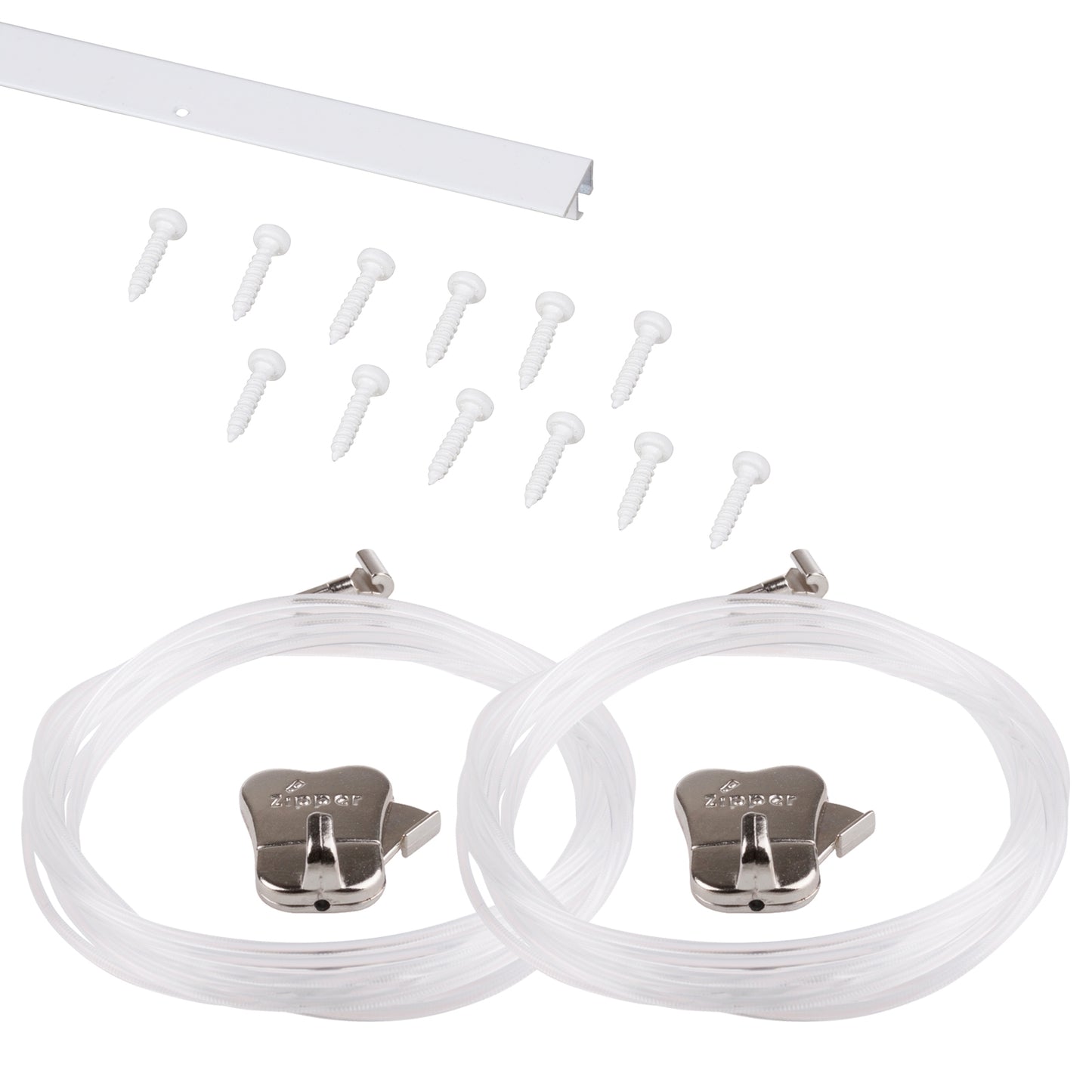 Complete set: STAS u-rail 150cm - incl. 2 perlon koorden voor een flexibele ophangoplossing.