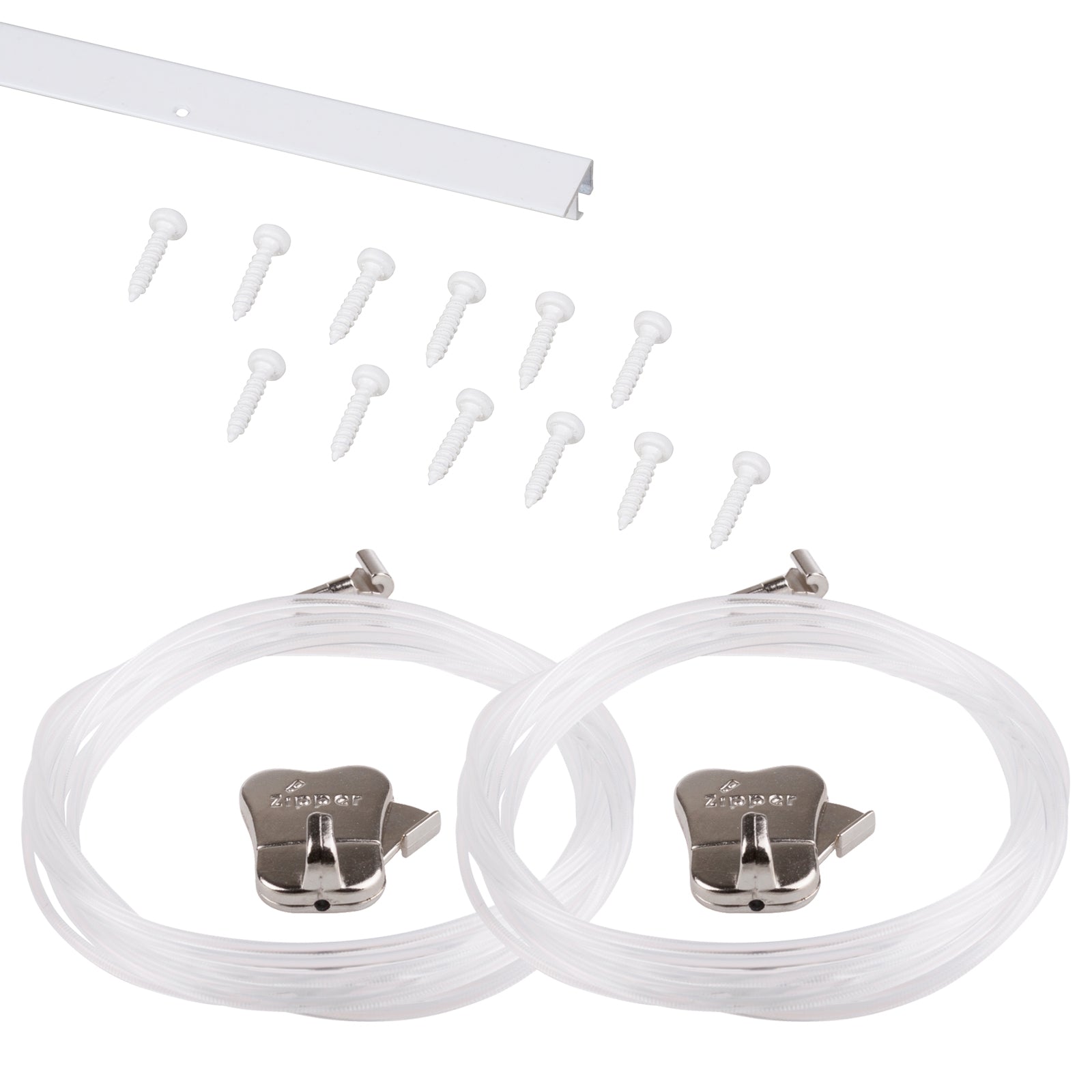 Complete set: STAS u-rail 150cm - incl. 2 perlon koorden voor een flexibele ophangoplossing.
