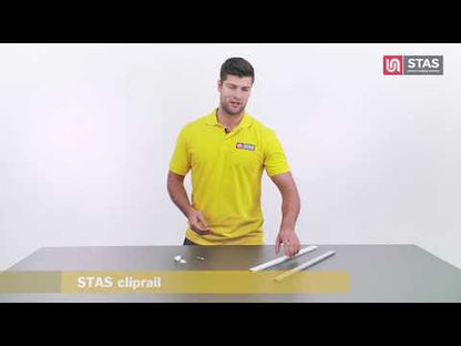 Complete set: STAS cliprail 150cm - incl. 2 perlon koorden van 150cm met STAS zipper