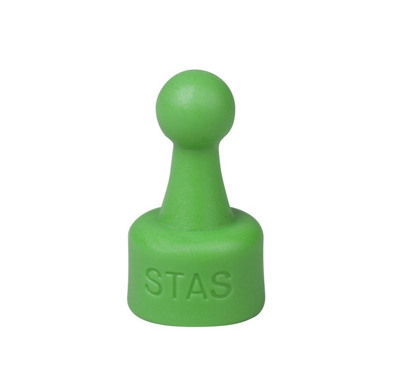 STAS magneten kleuren (10 stuks) zijn transparant en pionvormig, ideaal voor het ophangen van documenten.
