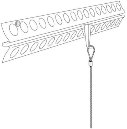 STAS plaster rail S-haak chroom, belastbaar tot 20 kg met juiste combinatie van koorden en haken.