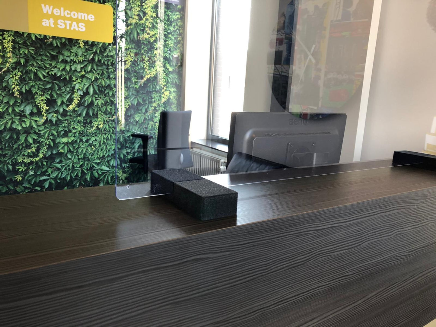 STAS houten voetjes voor plexiglas scherm (set van 2 stuks) om plexiglas stevig te bevestigen aan hout.