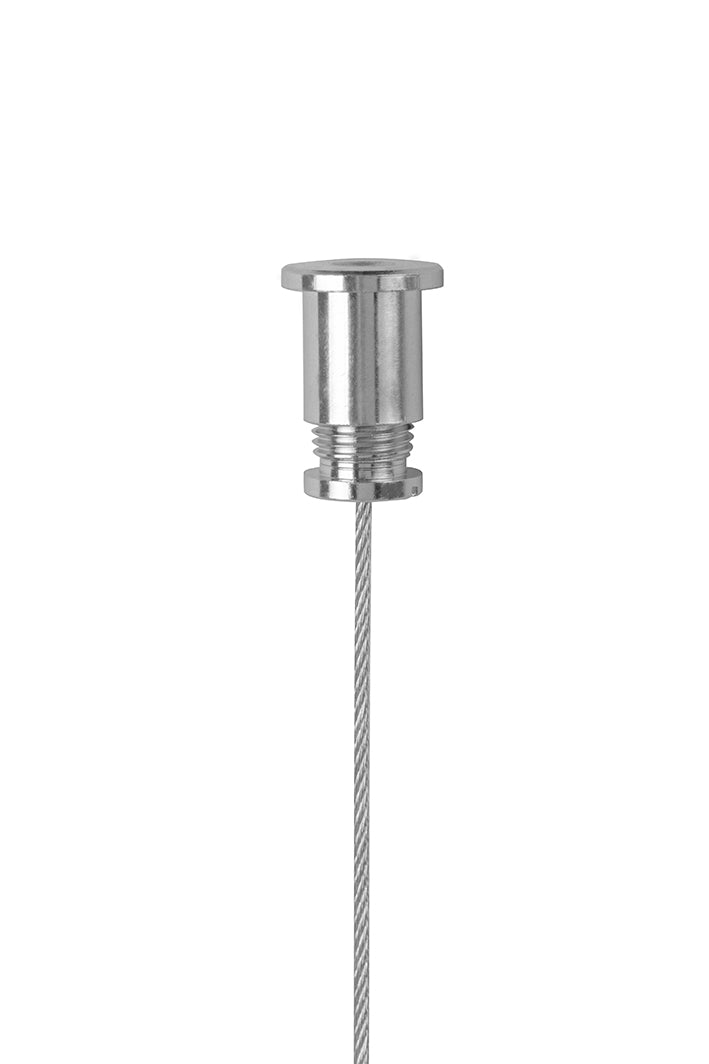 STAS ophangset met veiligheidshaak en plafondbevestiging, 1,5 mm staalkabel voor veilige ophangmogelijkheden.