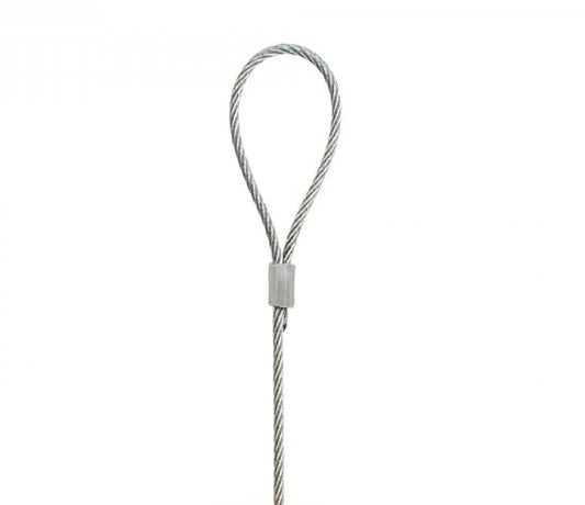 STAS staalkabel met lus voor STAS scheidingswandhaken en zipper ophanghaak. Tot 20 kg belastbaar.