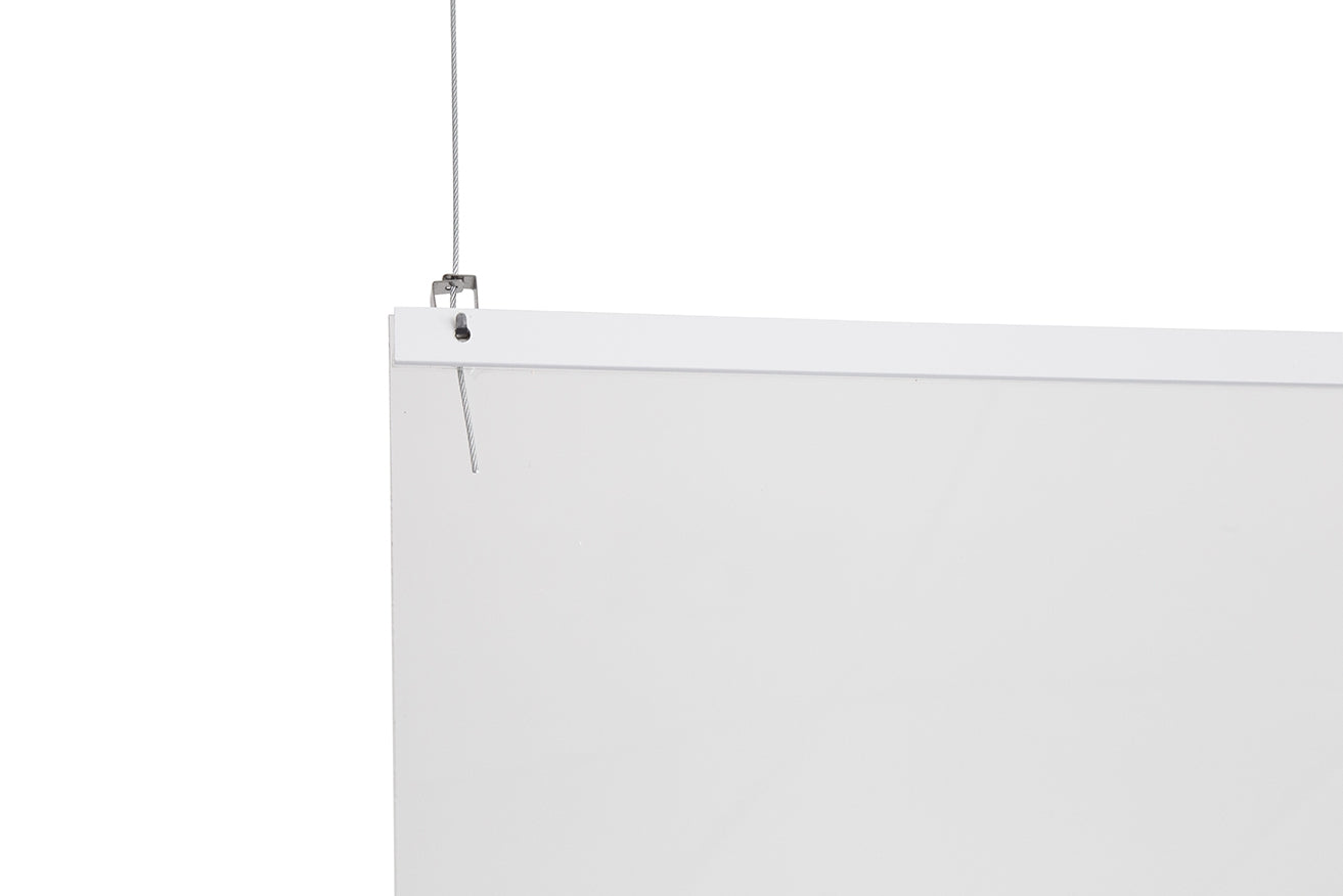 STAS kuchscherm hangend transparant kunststof scherm plafond montage