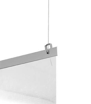 STAS kuchscherm hangend transparant kunststof scherm plafond montage
