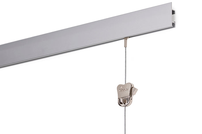 Complete set: STAS cliprail max 150cm, beschikbaar in wit, zwart of aluminium.