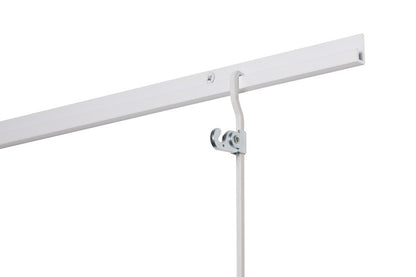 STAS j-rail max 200 cm, gebruiksgemak met bijpassende ophanghaken en stangen.