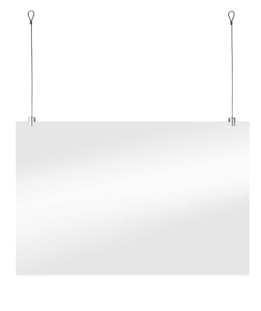 Ophangset voor systeemplafond, inclusief 2 haakjes en staalkabels voor een stevige bevestiging aan systeemplafond.