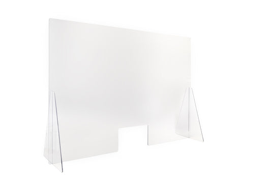 STAS plexiglas scherm - staand, met uitsparing biedt een hoogwaardige oplossing tegen verspreiding van ziektekiemen.