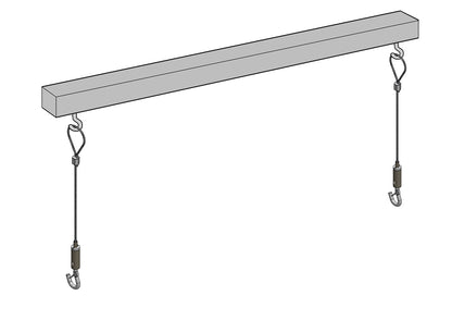 STAS ophangset biedt een handige oplossing met veiligheidshaak, perfect voor panelen en routeaanduiding.