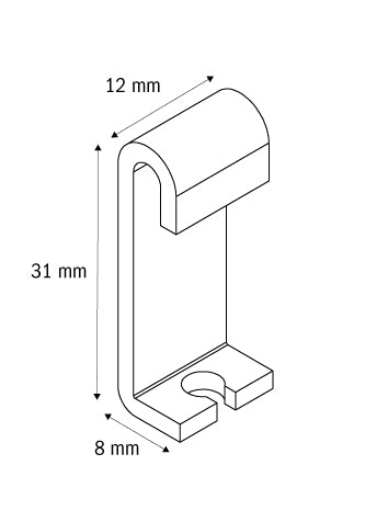 STAS evoluon haak + perlon koord glijder 250 cm + zipper, levert een flexibele oplossing voor wanddecoratie.