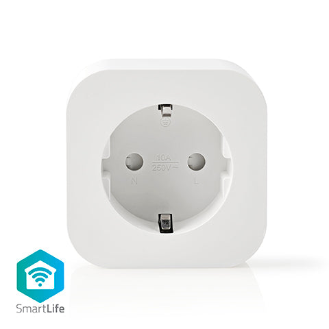 STAS wifi smart plug / schuko type F / 10A heeft een maximaal uitgangsvermogen van 2500 W.